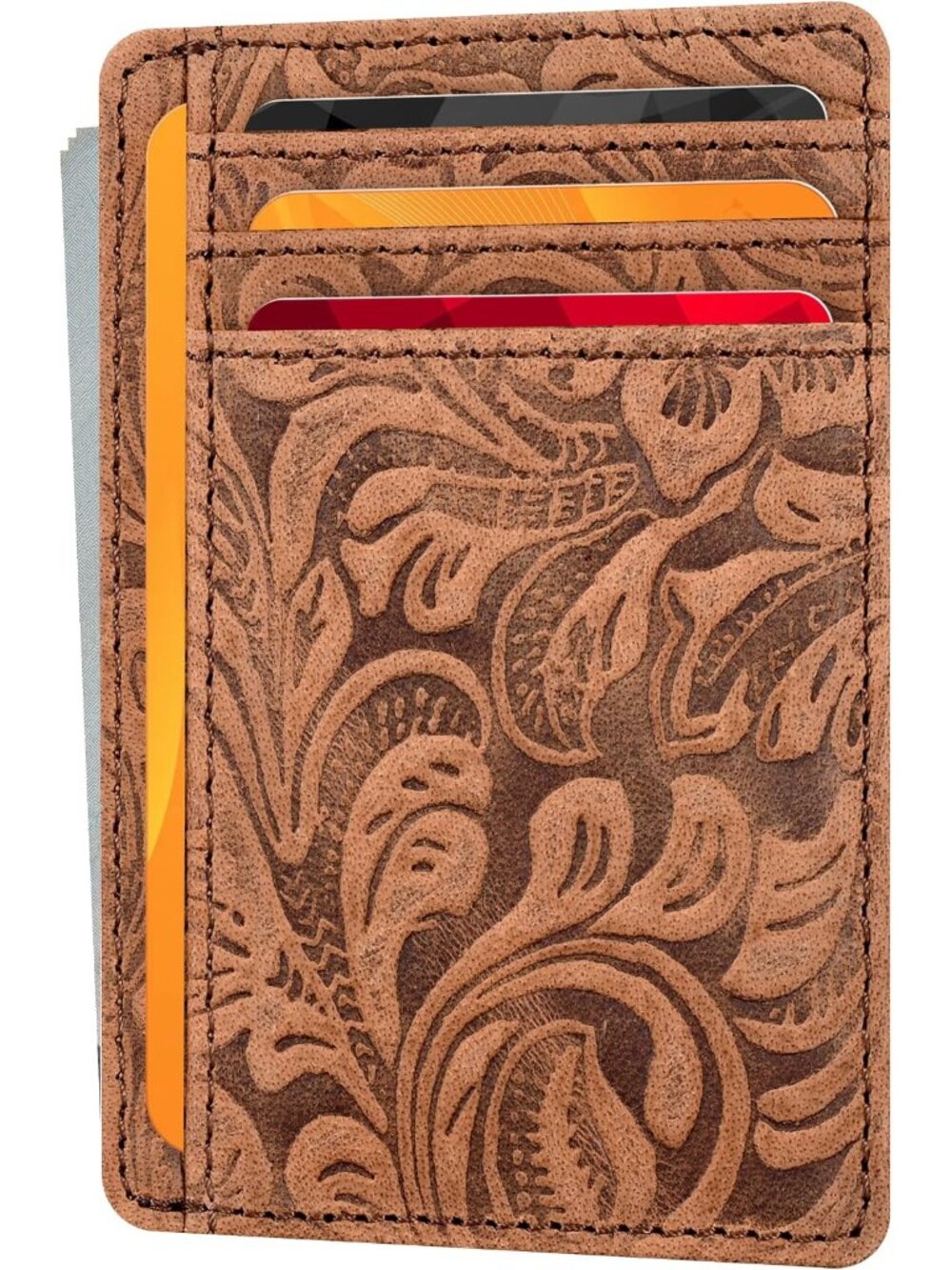 Compact Slim Leather Wallet for Men and Women - RFID Blocking Card Holder